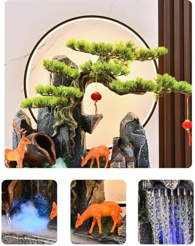 Cascading Rock Outdoor Water Fountain Rockery Water Fountain Decoration, Outdoor Fountain Decoration, Floor Fountain Decoration for a Calming in Outdoor(L) - Image 3