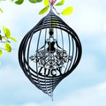 Personalized Ballerina Dancer Wind Spinner Sublimation Custom Name Ballet Dance Metal Art Laser Cut Design 3D Decor for Garden Yard Outdoor Indoor Patio Lawn Porch Girl Woman Gifts (Black) by Handmadetneonsign