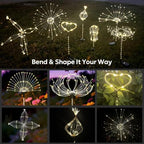 FOOING Solar Fireworks Lights for Outside Waterproof Solar Lights Outdoor, 8 Packs 130 LED Twinkling Fairy Firefly Starburst Light with 2 Modes DIY for Yard, Lawn, Pathway, Patio, Garden Decor - Image 7