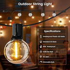OHLUX Outdoor String Lights 220 Feet Patio Lights with 104 Edison LED G40 Globe Bulbs(4 Spares), 2200K Waterproof Connectable Edison Hanging Lighting for Backyard Balcony Outside Gazebo Party - Image 5