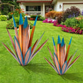 Homight Metal Agave Plants Outdoor Decor Mexican Yard Art Plants Garden Decor for Outside Metal Art Flowers Gifts for Butterflies Bees Birds for Gifts (1big&1small) by HomightCentennial