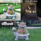 Large Turtle Solar Garden Outdoor Statues with Succulent and 6 LED Lights,Outside Solar Turtle Decor Art for Garden,Home,Lawn,Yard, Balcony Ornament - Image 4