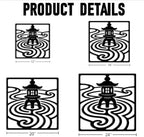 Japanese Zen Pagoda Metal Wall Art Decor Outdoor Decor Minimalist Aesthetic Metal Signs Elegant Wall Decor for Living Room Office Space Zen Garden Inspired Wall Hanging (Black,16inch) - Image 2