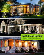 Solar Spot Lights Outdoor Waterproof, 18 LED 2 Mode Brightness Solar Spotlights Dusk to Dawn Landscape Lighting Flag Pole Lights for Garden Yard Tree Pool Sign Pathway, 4pack(Cool White) - Image 6