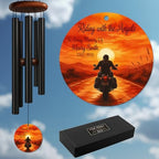 Personalized Motorcycle Memorial Wind Chime Custom Name & Year, Riding with Angels Sympathy Gift for Loss of Biker Dad, Remembrance Windchimes Outdoor Garden Decor Deep Tone - Image 7