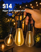 160FT(150+10) Outdoor String Lights, 2FT Spacing 75 LED Edison Bulbs, Waterproof, Shatterproof, Dimmable, Warm White, 3 Modes, Timer, Plug in Hanging Backyard Lights for Outside, Patio - Image 5
