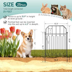 Goovilla Garden Fence, Total 25ft(L) x 21in(H), 25 Pcs, Rustproof Metal - Image 3