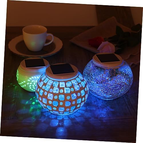 GANAZONO Solar Lights for Garden Mosaic Glass Ball Led Outdoor Lanterns Solar Powered Decorative Night Lights Led Garden for Patio - Image 3