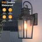 ALVIME 17" Matte Black Outdoor Sconce Lights - Image 2