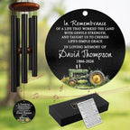 Tractor Memorial Wind Chime Personalized, Custom Name Farmer Sympathy Gift, in Remembrance Farm Life Gift, Bereavement Outdoor Windchimes Garden Decor Soothing Tones by AlpadilCo