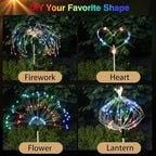 Lewondr 4 Pack Firework Solar Garden Lights Outdoor 8 Modes - Image 6