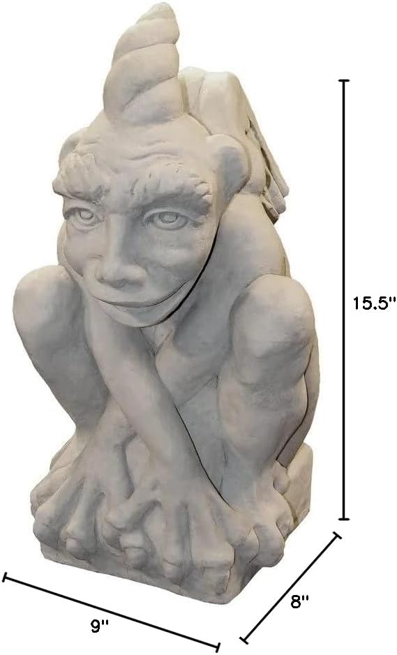 Nichols Brothers Saint John's Gargoyle Outdoor Concrete Garden Statue in Antique Gray - Image 2