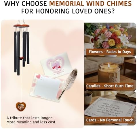 Memorial Wind Chimes for Loss of Loved One, Sympathy Memorial Gifts - Image 6