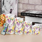 Cute Rabbit Flameless Candles with Timer and Remote Battery Operated LED Candles Color Changing Pillar Candles Bulk Fake Candles for Festival Home Easter Decor - Image 4