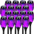 Purple Halloween Solar Lights Outdoor with Flickering Flame, 16 Pack by AOUNQ