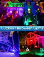 Halloween RGB Spot Lights Outdoor, LED Color Changing Landscape Lighting, Waterproof Spotlight with US Plug for Yard Garden Tree Path House Christmas Decoration (2 Pack) - Image 2