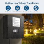 DEWENWILS 600W Low Voltage Landscape Transformer, Outdoor Weatherproof Transformer with Timer and Photocell Sensor, 120V AC to 12V/13V/14V/15V AC for LED Lighting, Walkway Light, cULus Listed - Image 5