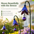 Triple Bluebells Garden Stake、Metal Garden Stake、Wind Chimes Yard Decor、Flamed Copper Decor、Rustic Farmhouse、Outdoor Lawn Patio Decor、Garden Gifts for Gardeners (1pcs Blue) - Image 4
