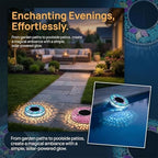 Colorful Mosaic Solar Disk Light,Waterproof Outdoor Glass LED Garden Stake Lighting(SetC,6) - Image 2