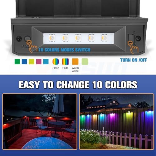 VOLISUN Solar Deck Lights Outdoor 12 Pack, 1800mAh Long Lighting Time - Image 2