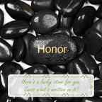 20 lbs Polished Black River Rocks, Natural Decorative Stones for Indoor Plants, Vases & Fish Tank, Includes 1 Engraved Inspirational Rock, 1-2 Inch Decorative Pebbles for Garden Landscaping - Image 2