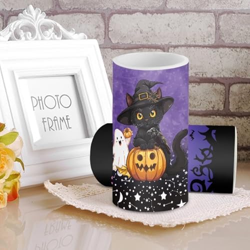 Halloween Day Flameless Candles Bulk 2 Pack Battery Operated Candles with Remote and Timers Flickering LED Lights Trick or Treat Day Home Party Decor, Pumpkin Ghost Black Cat - Image 3