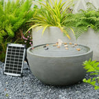Tankana 20" Solar Bubbler Water Fountain, Minimalist Natural Gray - Image 4