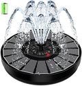 Solar Fountain Work On Cloudy Day,Solar Water Bird Bath Fountain with Faster Conversion Glass Solar Panel and Power Indicator,Built-in 2000mAh Battery,Outdoor Garden Decor(Black Panel) by SZMP