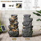 36.2" H Solar Water Fountain Outdoor Garden 5-Tiers Cascading Waterfall - Image 6