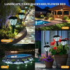 GIGALUMI 8 Pack Solar Lights Outdoor Waterproof, LED Solar Garden Lights - Image 2