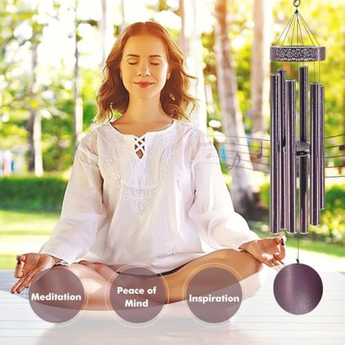 ASTARIN 48'' Wind Chimes for Outside Deep Tone - Large Windchimes with 6 Heavy Tubes, Memorial Wind Chimes Outdoor for Garden Hanging Décor,Sympathy Gifts，Bronze - Image 5
