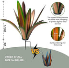 TOMBABY Enlarge Thickened Wind Resistant Metal Agave Garden Art Plant Country Sculpture Statue Outdoor Decoration Courtyard Lawn Ornament Gift (12 Leaves Green 1 pcs) - Image 2