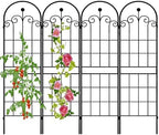 LZRS 71x80in Rustic Iron Arch Decoration Garden Trellis with Black Metal Coating – Perfect for Supporting Climbing Plants Outdoor, Roses, Vines, Flowers, and Vegetables. by LZRSPET
