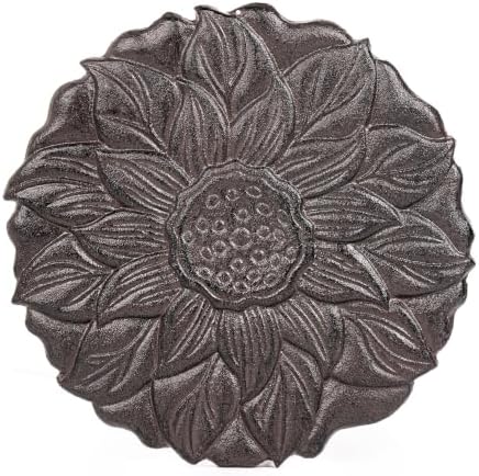 Sungmor Vintage Cast Iron Lotus Stepping Stone, Dark Brown by Sungmor