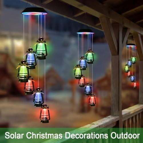 Hanging Solar Lantern Wind Chime for Outside,Christmas Decorations Outdoor - Image 4