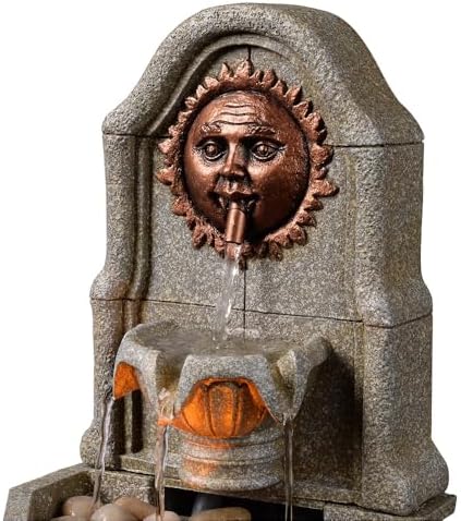 Tabletop Fountain Waterfall Sun Desktop Fountain Resin Running Water Ornaments Circulating Small Vintage Home Decoration - Image 3