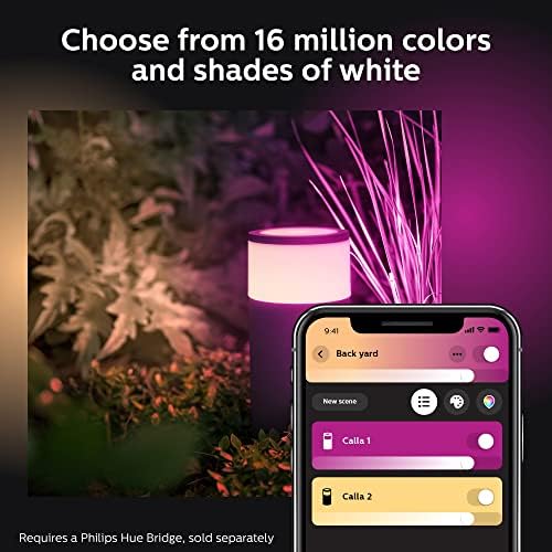 Philips Hue Calla Outdoor Smart Pathway Light White & Color Ambiance LED Walkway Lights - Low Voltage Lighting Requires Bridge and Power Supply Control with App and Voice - Weatherproof (Pack of 6) - Image 4