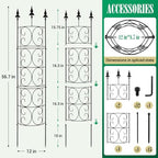 2 Pack 56.7'' H x 12'' W Garden Trellis for Climbing Plants Outdoor, Rustproof Metal Garden Flower Trellis, Rose Trellis for Outdoor Indoor Climbing Plants Clematis Vines Flowers Potted Plants, Tomato - Image 6