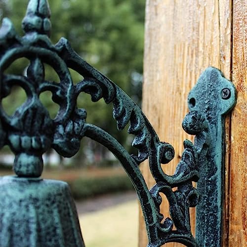 Cast Iron Doorbell Dinner Bell Farmhouse Dinner Bell Outside Wall Mounted Doorbell, Front Door Shop Entrance Porch Antique Decorative Hanging Bell, Indoor Outdoor Pretty Wall Ornamental Hand Bell - Image 2