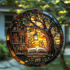 Forest Library Bookshelves Acrylic Suncatcher by AVAGAN