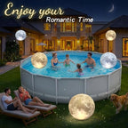 Full Moon Floating Pool Lights Solar Powered - 15" Inflatable Waterproof Solar Pool Lights that Float, Cool White & Warm White Light Up Pools Balls, Float or Hang in Pond Garden Party Decor(4) - Image 7