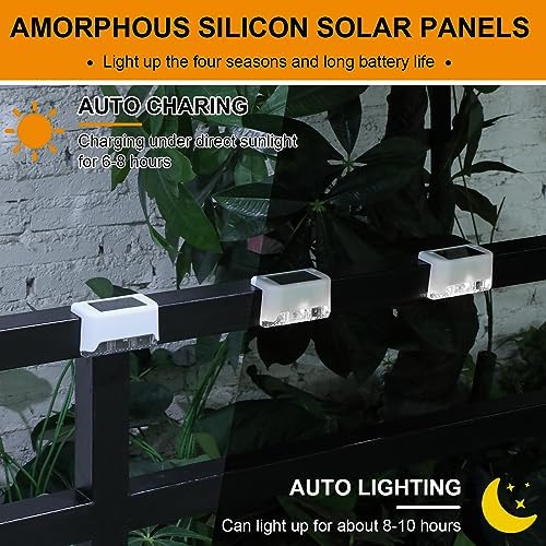 Geelin 32 Pcs Solar Deck Step Lights Outdoor, White Shell Cool White Light - Image 5