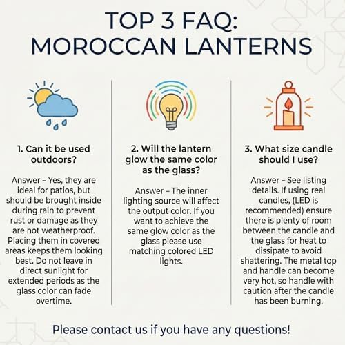 Vela Lanterns Hanging Moroccan Lamp - Exotic Decorative Patio & Porch Decor, Indoor Outdoor Tea Light Candle Lantern Holder with Chain (11" Medium, Gold, 3-Pack) - Image 7