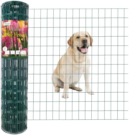 Green PVC Coated Welded Wire Fence 36" x 50' Roll, 2"x3" Mesh, 16 Gauge by FOREHOGARGARDEN%EF%BC%86HOME