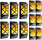 Solar Flame Lights Outdoor, LazyBuddy Flickering Flames Solar Wall Light, Fire Effect 66 LED Auto On/Off Solar Powered Wall Mounted Landscape Decor Lighting Torch Lamp for Fence, Patio, Deck by LazyBuddy