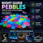 Rainbow Glow in The Dark Pebbles, Luminous Resin Stones for Outdoor Garden Walkway, Aquarium Decor, Fish Tank, Landscape Lighting, Waterproof & Non-Toxic – Long Lasting Glow Up to 5 Hours (1000pcs) - Image 2