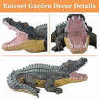 13" Real Crocodile Statue, Outdoor Lawn Crocodile Sculpture,Garden Sculptures & Statues Ornament, Pond Animal Statues, Crocodile Decor Perfect for Home Garden, Patio, Backyard - Image 5