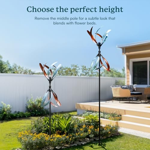 Wind Spinners Outdoor – Metal Large Wind Spinner with Stake for Yard and Garden, Garden Wind Sculptures & Spinners, Ideal Gift for Family (13'' W x 70.5'' H) - Image 5