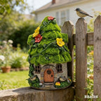 COWOS Solar Powered Mossy Fairy Cottage with LED Lights - Resin Miniature Garden House, Waterproof Outdoor Statue for Patio, Yard, Lawn, Gift for Garden Lovers & Kids - Image 4