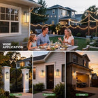 DORESshop 24 Inch Large Size Dusk to Dawn Outdoor Wall Lights, Matte Black Waterproof Anti-Rust Outdoor Light Fixtures Wall Mount with Clear Glass Shade for Porch, with T30 Light Bulbs, 2 Pack - Image 3